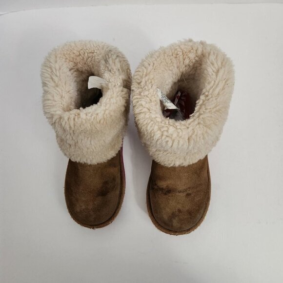UGG | Ellee boots suede shearling purple buckle girls sz 1 - Picture 4 of 5